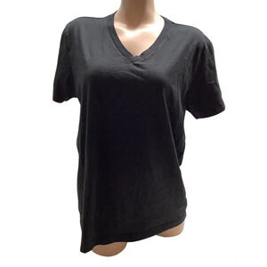 US Blanks Black V-Neck Tee Size Large Preowned